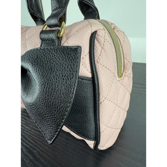 Betsey Johnson Quilted Mini Top Handle Handbag with Bow in Pink - Picture 13 of 13